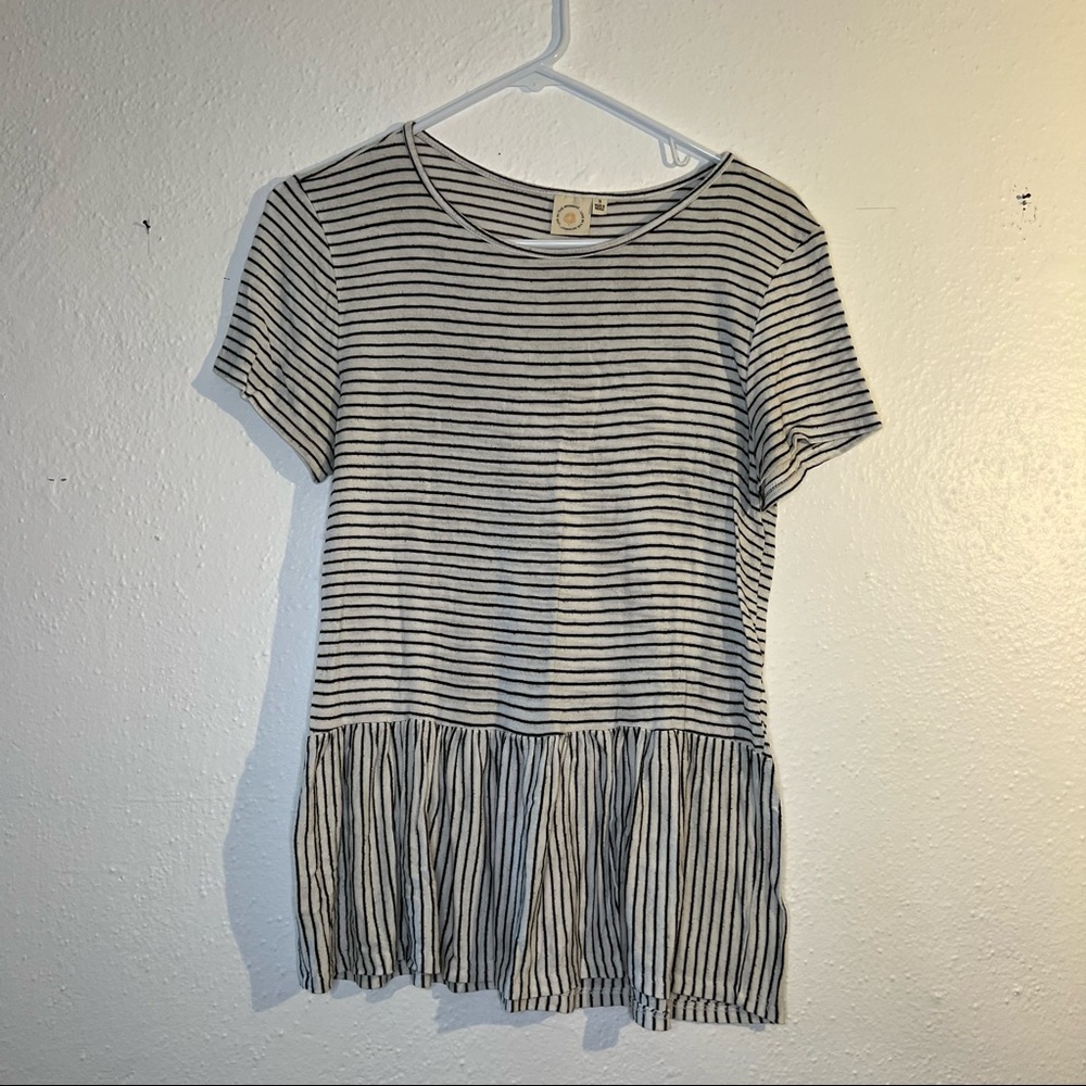 White and black striped shirt
